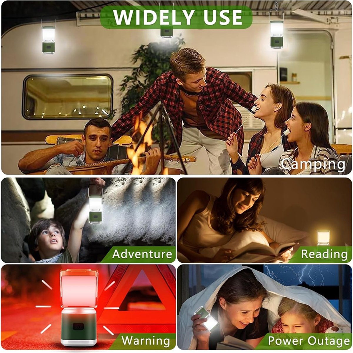 Power Outage Light - فانوس تخييم محمول AA19، قابل لتعديل